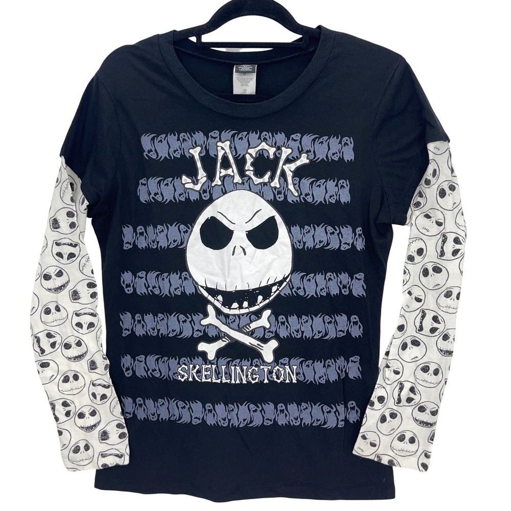 Disney Black Jack Skellington Graphic Layered Tee XXL Juniors Nightmare